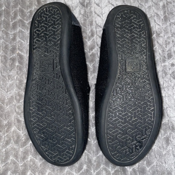 Spenco Hearthside Slipper Black Womens Sz 7W Orthotic Felted Wool Upper Fleece - Picture 9 of 9